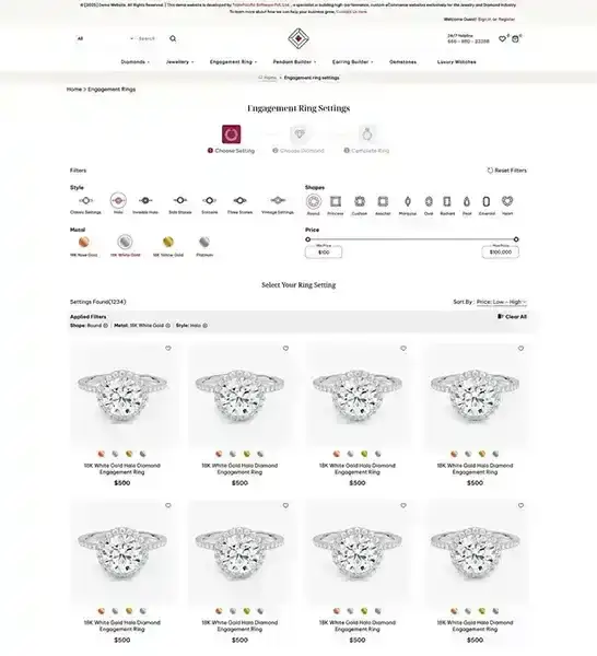 Shopify Integrated with Rapnet IDEX Diamond data