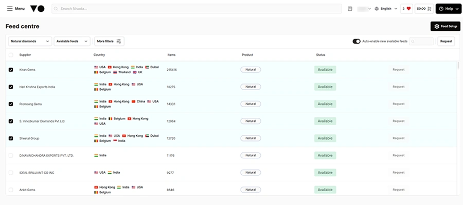 select the suppliers
